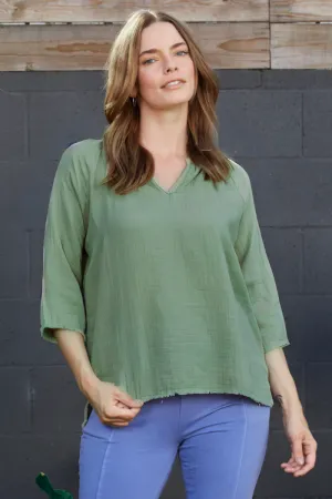 1/2 Sleeve Open Crew Top