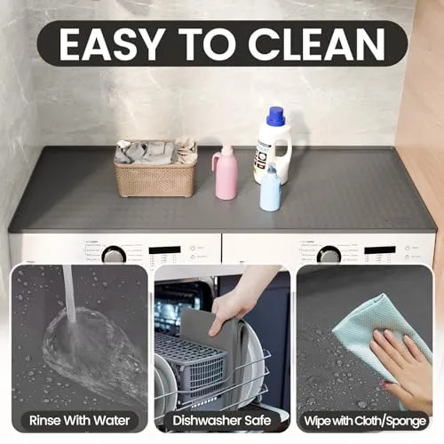 51.2" x 25.6" Washer and Dryer Covers for the Top, 1PC Non Slip Silicone Mat for Washing Machine and Dryer Top Protector, Dust-Proof Washer & Dryer Cover Pad for Laundry Room Kitchen Home