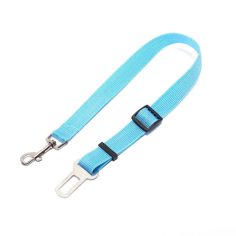 Adjustable Vehicle Pet Leash - Secure Car Seatbelt Harness Attachment for Dogs - Durable Nylon Safety Traction Belt