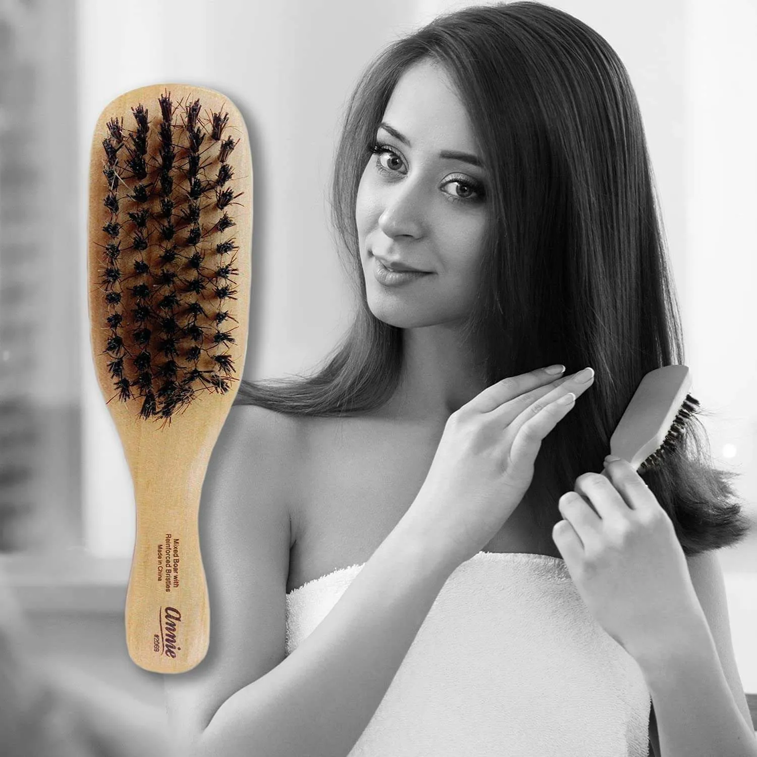 Annie Hard Mini Wave Brush Boar & Nylon Bristle 24Ct
