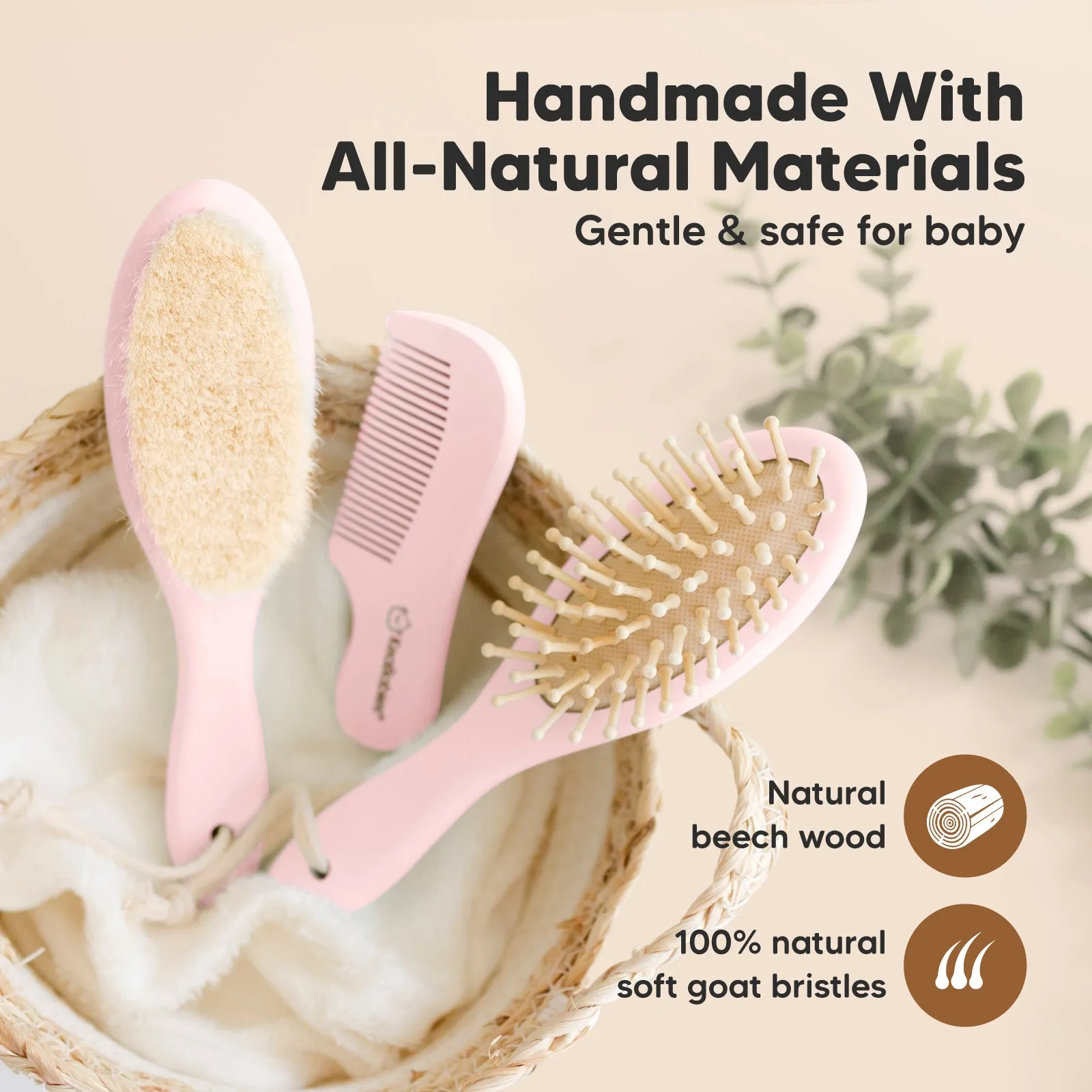 Baby Hair Brush and Comb Set (Blush)