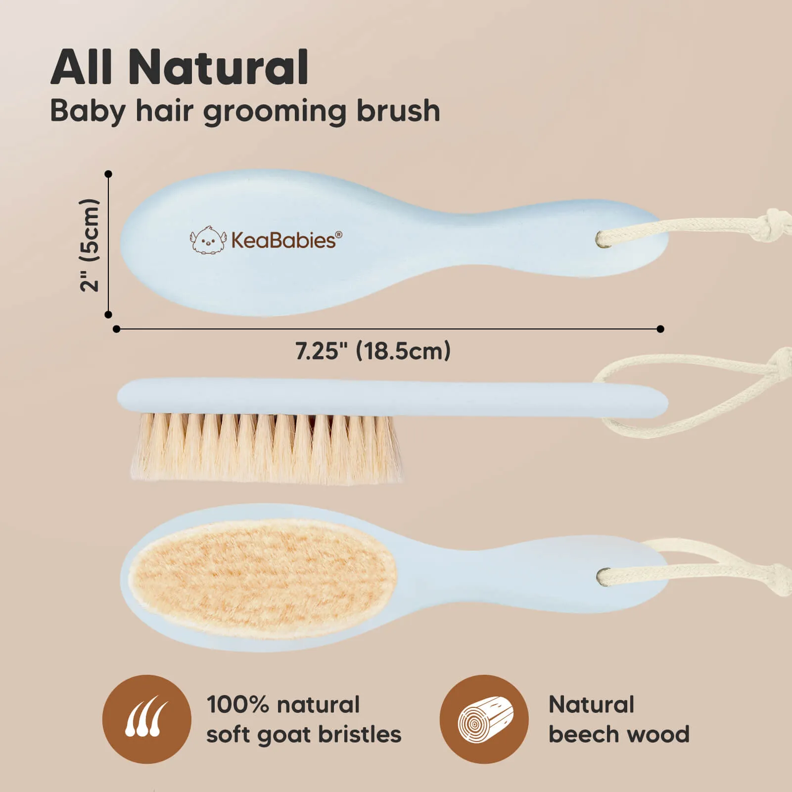 Baby Hair Brush (Frost, Oval)