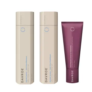 Davroe Smooth Senses Anti-Frizz Shampoo, Conditioner & Ends Repair Leave-in Treatment