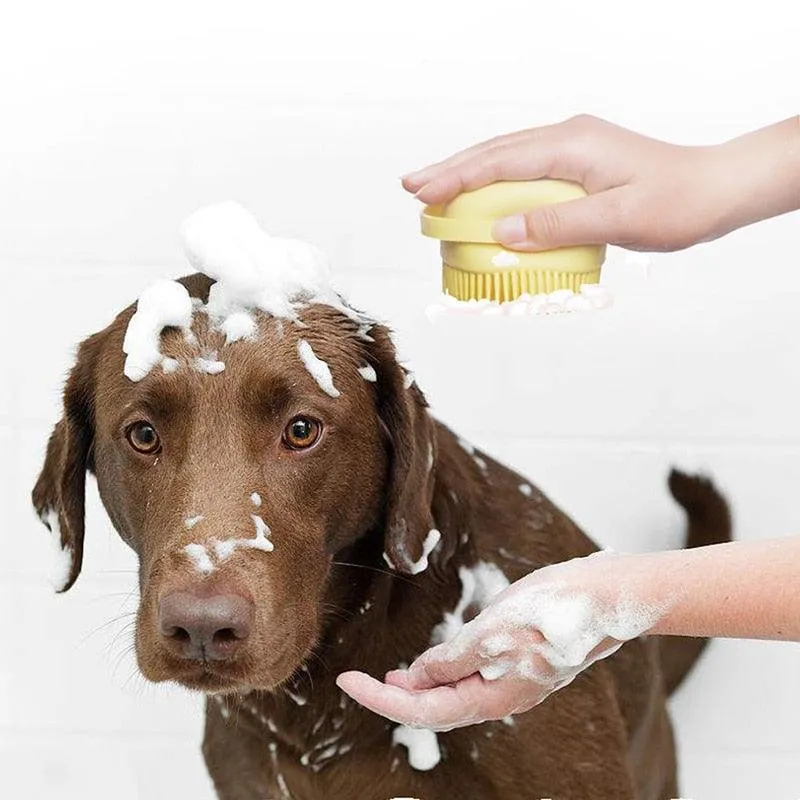 Doggie Bath Silicone Massage Gloves Brush