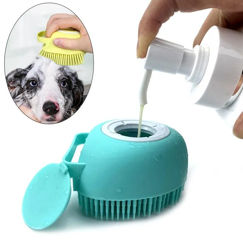 Doggie Bath Silicone Massage Gloves Brush