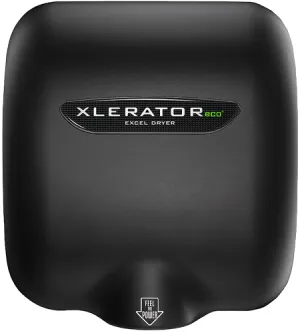 Excel Dryer XLERATOR® XL-SPH-ECO (XL-BLH-ECO) Hand Dryer (No Heat) with HEPA Filter - Special Color MATTE BLACK on Zinc Alloy High Speed Automatic Surface-Mounted