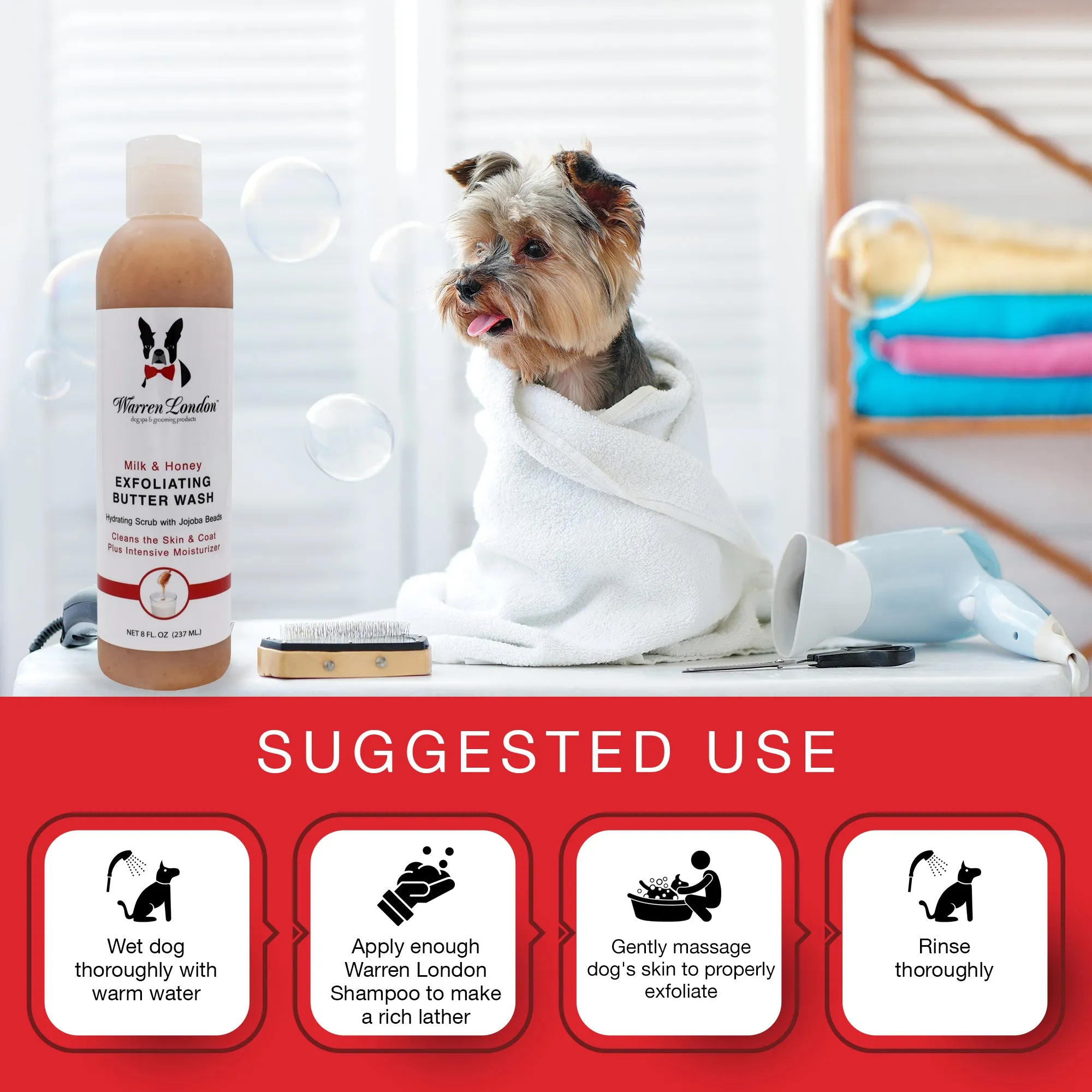 Exfoliating Butter Wash Dog Shampoo Gallons - With Natural Jojoba Beads