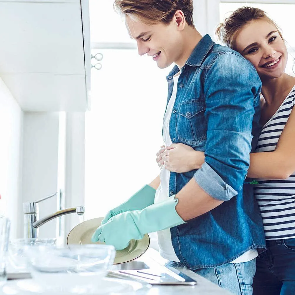Silicone Dishwashing Scrubber Gloves