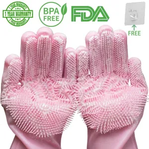 Silicone Dishwashing Scrubber Gloves