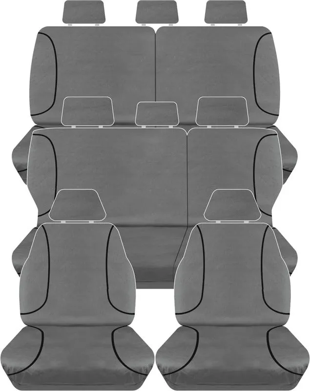 Tradies Full Canvas Seat Covers suits Toyota Landcruiser 4X4 Wagon 200 Series GXL 2010-7/2021 3 Rows PCT380CVCHA