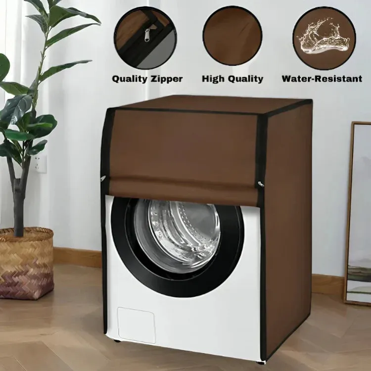 Waterproof Front Loaded Washing Machine Cover - Brown